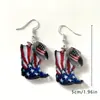 Pendientes Nuevos de Acrílico Transfronterizos, Pendientes de Acrílico del Día de la Independencia Americana, Pendientes de Sombrero de Vaquero a la Moda