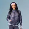 Jaqueta Leve com Patchwork de Nylon 10D Repelente à Água com 90% de Penugem de Pato Branco para Esportes e Caminhada