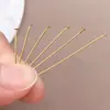 Alfinetes em formato de T, alfinetes em formato de 9, alfinetes com cabeça redonda, banhados a ouro 18K em cobre, materiais para atacado para acessórios de joias artesanais DIY com contas