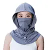 Máscara femenina de verano de seda de hielo con visera sombrero de sol transpirable protección UV cubierta Cara completa Kini verano