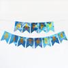 Cor Dourada Flor Festa Aniversário Bandeira Laser Colorida Cauda de Peixe Dourada Letra Inglesa Bandeira Banner Cauda de Peixe