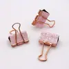 Clip de carpeta con corazón rosa girly, clip de cola de oficina colorido, clip de encuadernación de metal, clip de papelería para tickets, clip pequeño brillante