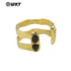 WT-B656 Pulsera de Latón con Sentido de Diseño Hueco Piedra Original Perla Destello Piedra Tianhe Joyería Ajustable