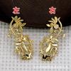 60650 Estilo Antiguo Accesorios DIY Accesorios Hechos a Mano Cobre Hanfu Accesorios para el Cabello Pasador Rama de Flor Novia 25*53mm