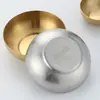 Tigela pequena de aço inoxidável 304 estilo coreano Coreia do Sul dourada camada única tigela de cozimento tigela de kimchi comercial prato de molho de imersão tigela de arroz