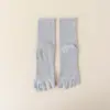Calcetines de Cinco Dedos para Mujer, Estilo Primavera y Verano, Calcetines de Algodón de Color Sólido con Dedos Separados, Anti-Olor, Anti-Olor de Pies, Calcetines con Suela de Masaje Deportivo para Dedos, Longitud Media