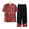 Conjunto de Verão para Vovó para Mulheres de Meia-Idade e Idosas, Conjunto de Duas Peças de Manga Curta, Cardigã Solto de Verão para Mulheres de 50 e 60 Anos