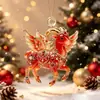 2027 Zodíaco de Ano Novo Ovelha Pingente Acrílico Plano Natal Ano Novo Ovelhinha Enfeite Decoração de Árvore de Natal Chave