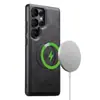 Adecuado para funda de teléfono móvil Samsung S26Ultra/25Plus, funda de cuero Galaxy, carga inalámbrica, soporte magnético para coche Magsafe