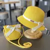 Chapéu de Palha Estilo Coreano de Verão Chapéu de Menina Chapéu de Mulher Tesouro Praia Bolsa Infantil Chapéu Protetor Solar Menina Sol Pescador Verão