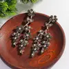 Para Mismo Estilo Europeo y Americano Estilo Vegetal Rama Incrustada con Diamantes Pendientes Bohemios Aleación Minimalista Gama Alta Suministro Transfronterizo