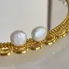 Pendientes de Perla Botón de Forma Especial Natural Barroco Coloridos Extra Grandes con Pasador de Plata S925 Pendientes Simples Estilo Francés para Mujer