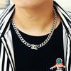 Colar de aço titânio cubano hip hop do irmão mais velho não desbota moda masculina e feminina personalidade letras de aço titânio corrente grossa acessórios