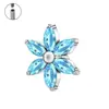 Accesorios de Pendientes de Zirconia con Incrustaciones de Cobre Transfronterizos Serie Azul Margarita Pequeña Mariposa Desmontables DIY Joyería para Perforaciones Accesorios