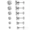 Comércio Exterior Aço Inoxidável 316 Seis Garras Zircônia Unha de Osso da Orelha Aço Titânio Pequeno Brinco Joia Modelo Quente da Amazon Venda por Atacado