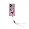 Niña de Jade es adecuada para funda de teléfono Apple 18ProMax, lindo modelo popular de iPhone17, 15P con cordón, 16P funda rígida