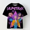 Patrón de Grupo de Chicas Cazadoras de Brujas K-Pop Patrón 3 Impresión 3D Transfronterizo Chicas Casual Cuello Redondo Manga Corta Camiseta Venta Directa de Fábrica Suministro