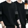 Sudadera de cuello redondo para hombre para otoño e invierno 2025, estilo nuevo para adolescentes, corte holgado, forro polar, peso pesado, sin capucha, versátil