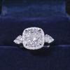 Europa y Estados Unidos transfronterizo shein suministro anillo de diamante femenino estilo ins red social con diamante cuadrado apertura anillo ajustable r6777