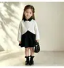 Conjunto de otoño de tweed de dos piezas para niña: chaqueta corta de tweed para niña con solapa y vestido plisado, un conjunto elegante y con estilo