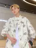 Camisa de Manga Corta de Seda de Hielo con Estampado para Hombre en Verano, Delgada, Estilo Perezoso, Camisa Casual Guapa, Hebilla de Alto Grado Estilo Chino Nuevo