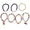 Pulsera con colgante de murciélago de Halloween transfronteriza, pulsera de calabaza de arcilla blanda naranja divertida con letras, venta al por mayor