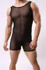 Comércio exterior dos homens e das mulheres sexy roupa interior dos homens malha transparente sexy macacão flat angle underwear Zhongshan E661