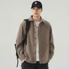 Camisa de manga larga a rayas para hombre, nuevo estilo primavera/otoño 2026, chaqueta camisa casual de retazos, estilo retro japonés de moda
