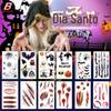 Novo Halloween Divertido Cicatriz À Prova D'água Simulação Tatuagem Adesivo Personalizado Sangrento Horror Cicatriz Tatuagem Rosto Adesivo