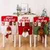 Nuevos Suministros de Decoración Navideña de Venta Caliente Transfronteriza Cubre Silla de Papá Noel Tridimensional de Dibujos Animados Navideños Cubre Silla de Muñeco de Nieve Alce