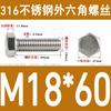Tornillo de cabeza hexagonal externa de acero inoxidable 316L, tornillo extendido M5M10M12M14M16M18 [M4-M20]]