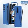 Funda para Teléfono con Sensación de Piel para Samsung Zfold7/Zfold6 con Ranura para Lápiz, Funda Plegable con Película Integrada, Cubierta Protectora Rígida
