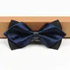 Pajarita Puntiaguda para Hombre Formal Estilo Coreano Puntiaguda Doble Capa Novio Boda Vino Tinto Pajarita Negra para Mujer