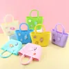 Bolsa de Praia de Silicone DIY com Furos Porta-Moedas Bolsa de Higiene Pessoal para Viagem ao Ar Livre Cesta de Legumes de Grande Armazenamento Bolsa de Mão