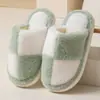 Pantuflas de pelo sintético de conejo de color liso, suela suave, ligeras, transpirables, adecuadas para usar en interiores, para todas las estaciones, lino, para parejas, hombres y mujeres, estilo de viaje moderno