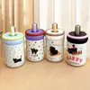 Taza de Agua Compacta para Niñas Linda, Exquisita y Portátil, Simple y de Gama Alta + Taza Térmica de Acero Inoxidable 316 con Popote