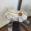 Bolsa Nuvem Plissada de Bolinhas Estilo INS Feminina de Alto Valor Versátil para Jovens Bolsa de Ombro Único Moda Casual Transversal Bolsa Feminina