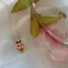 Collar de Zanahoria con Gema Naranja para Mujer Dulce Lujo Ligero Colgante de Gama Alta Diseño de Moda Cadena para Clavícula Collar Exquisito