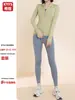Conjunto de Yoga com Capuz Transfronteiriço Europeu e Americano para Mulheres, Slim-fit, Jaqueta Respirável de Manga Longa, Legging de Cintura Alta Levanta Bumbum, Conjunto de Duas Peças para Fitness e Esportes