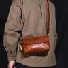 Bolso cruzado para hombre Costura de coche Artesanía Cubierta de bolsa con cremallera Diseño plisado de alta textura Bolso de hombro casual para el día a día