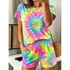 Novo Conjunto Casual de Verão 2026 com Estampa de Leopardo para Mulheres, Conjunto de Duas Peças com Shorts de Manga Curta, Estilo Europeu e Americano, Solto e Fashion