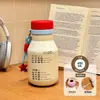 Nueva taza térmica de acero inoxidable 316 con temática de princesa rosa, diseñada para estudiantes y niñas, con un diseño simple y lindo, y un color blanco lechoso