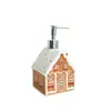 Cerámica Dividida Hogar Botella Linda Casa de Jengibre Navideña Botella de Baño Linda Dispensador de Botella de Loción Gel de Ducha