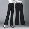 Pantalones de Traje Negros de Cintura Alta Pierna Ancha Personalizados para Mujer Adelgazantes Casuales Sueltos Rectos Largos con Caída Versátiles Tiempo