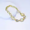 Pulseira Geométricas Simples Inlaid Gold Olho de Gato Calcedônia Feminina Embalagem Independente Europeia e Americana Lote Pequeno Feminino