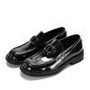 Novos Sapatos de Couro Quadrados Masculinos para Primavera e Outono, Casuais de Negócios, Couro na Perna, Respiráveis, para Dedão Grande