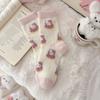 Calcetines de Gato Kt de Terciopelo Australiano para Mujer, Calcetines de Media Caña Otoño e Invierno, Dibujos Animados, Forro Polar, Espesos, Calientes, para el Suelo, Estilo Japonés, Lindos, Calientes, de Terciopelo