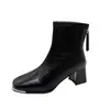 Tacones altos de tacón grueso otoño e invierno a juego nuevas botines tobilleros faldas Botas Martin botas adelgazantes francesas para mujer 2026