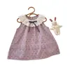 ¡Vestido de verano para bebé niña en morado taro! Vestido de tirantes de encaje con lunares morados elegante para niñas 2026