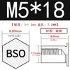 Tuerca remachable galvanizada Espárrago Agujero ciego Espárrago Rosca interna Inserto roscado Acero al carbono Parte remachable BSO-M5*5-M5*40